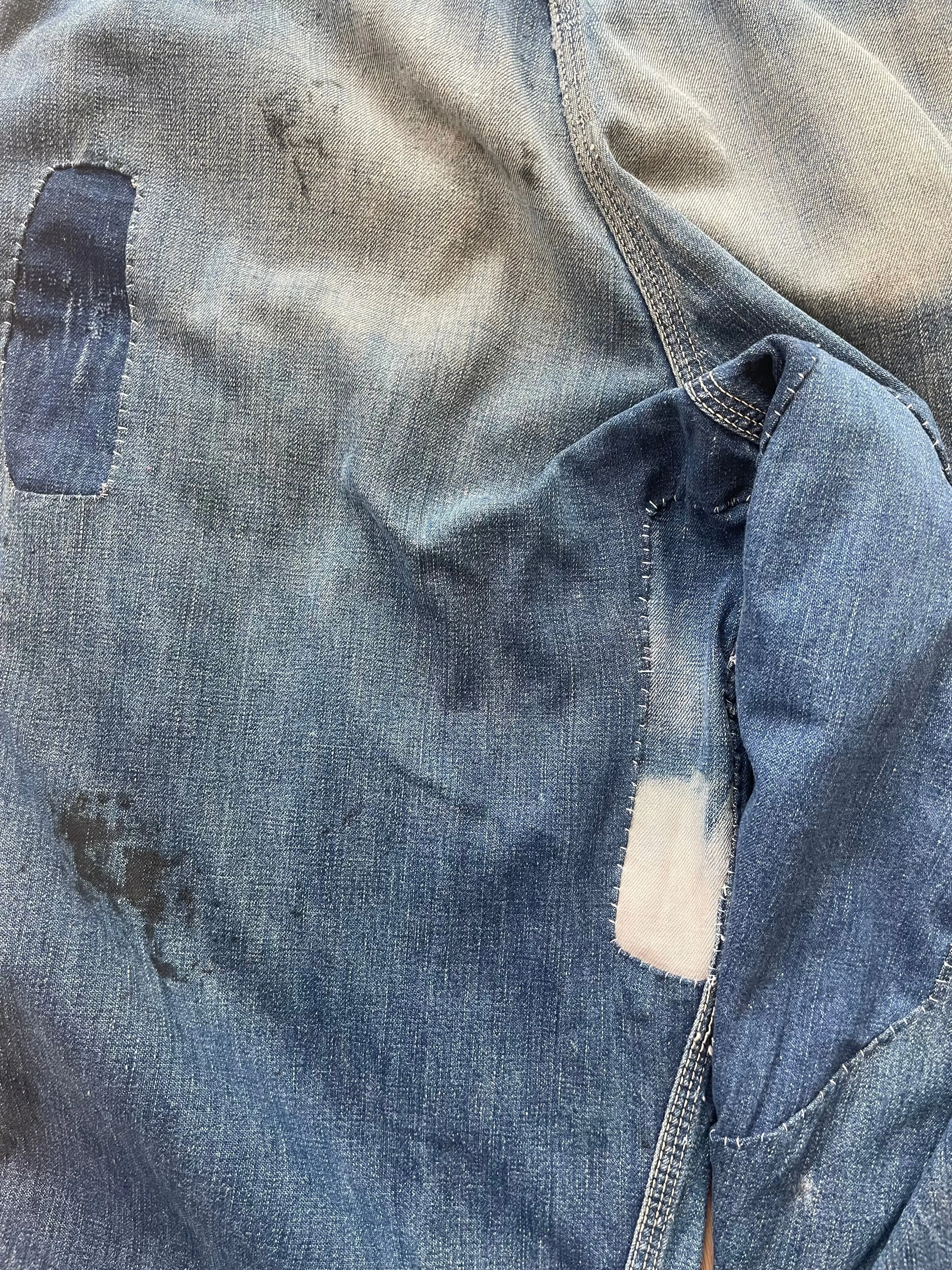 1940s Lace Back Patched Workwear Denim