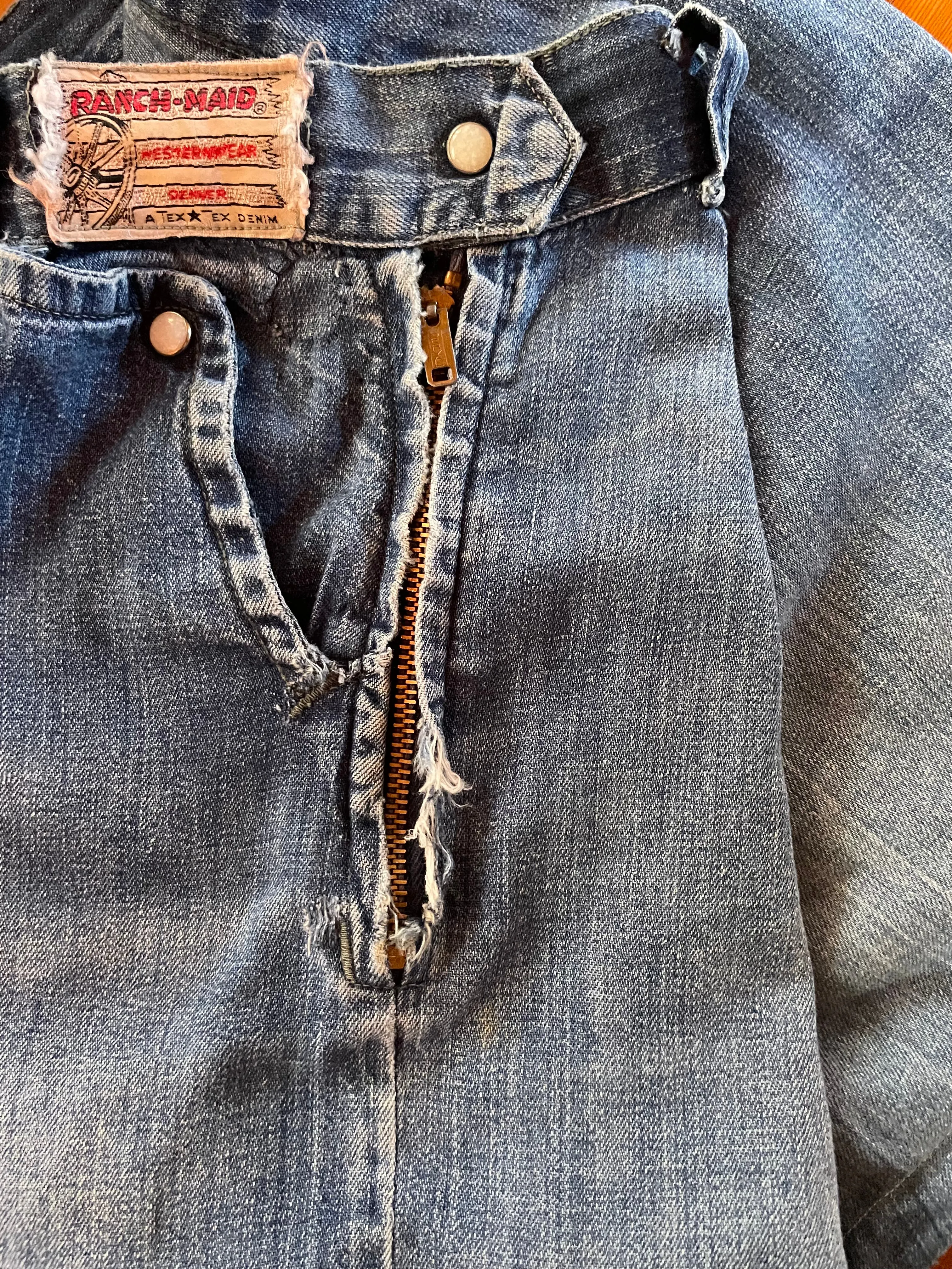 1950s Ranch-Maid Western Side Zip Denim Shorts