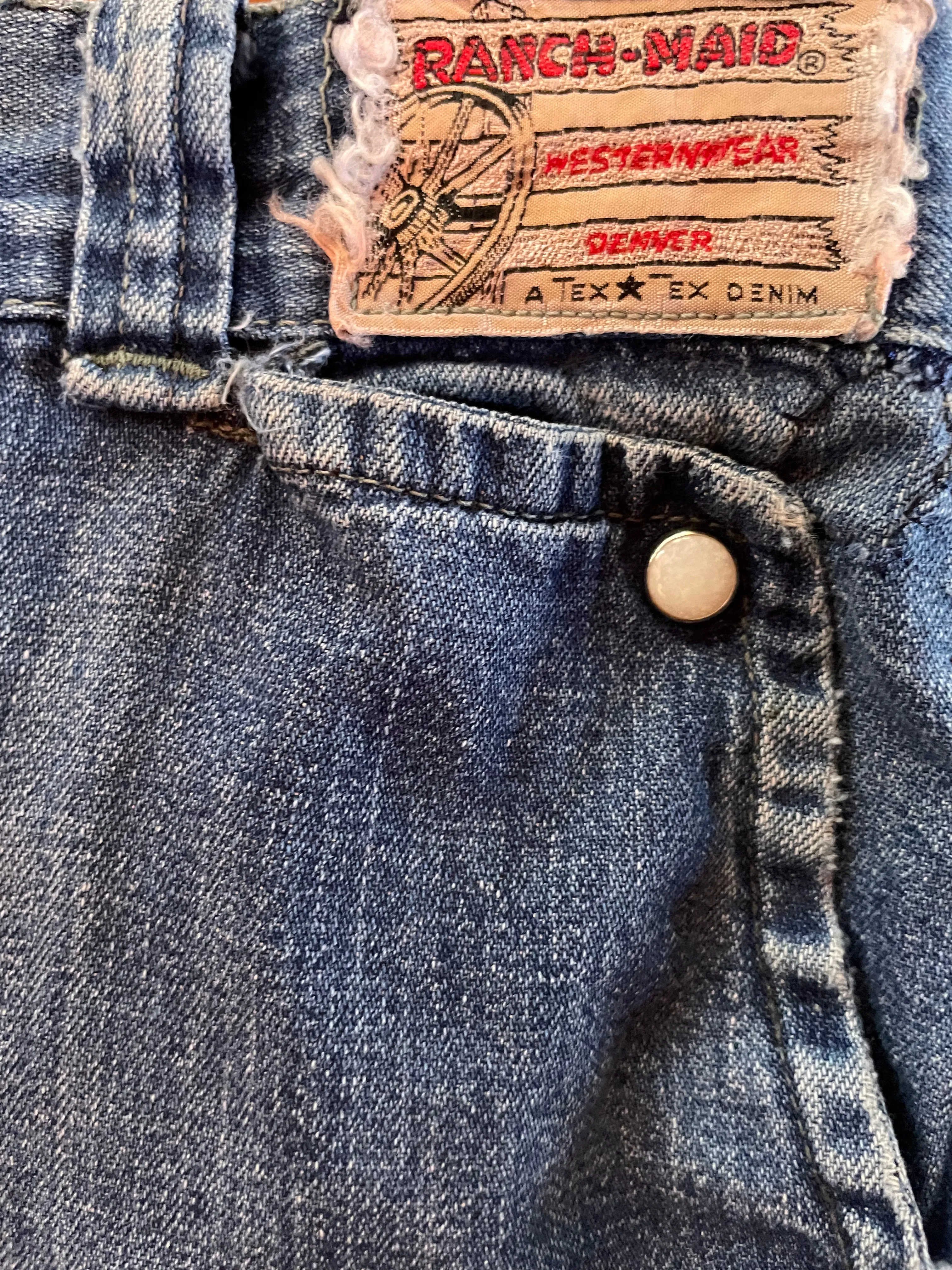 1950s Ranch-Maid Western Side Zip Denim Shorts