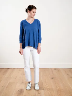 3/4 slv shrunken b/f longer back - royal