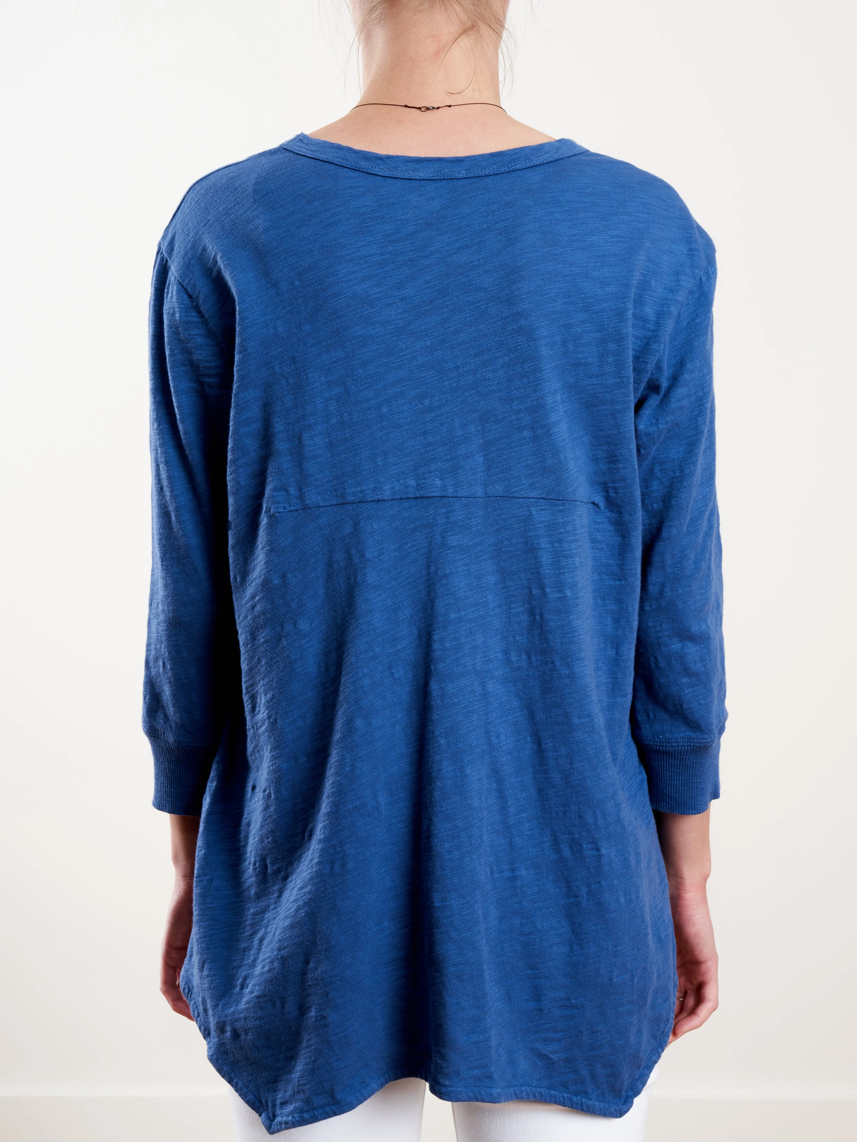 3/4 slv shrunken b/f longer back - royal