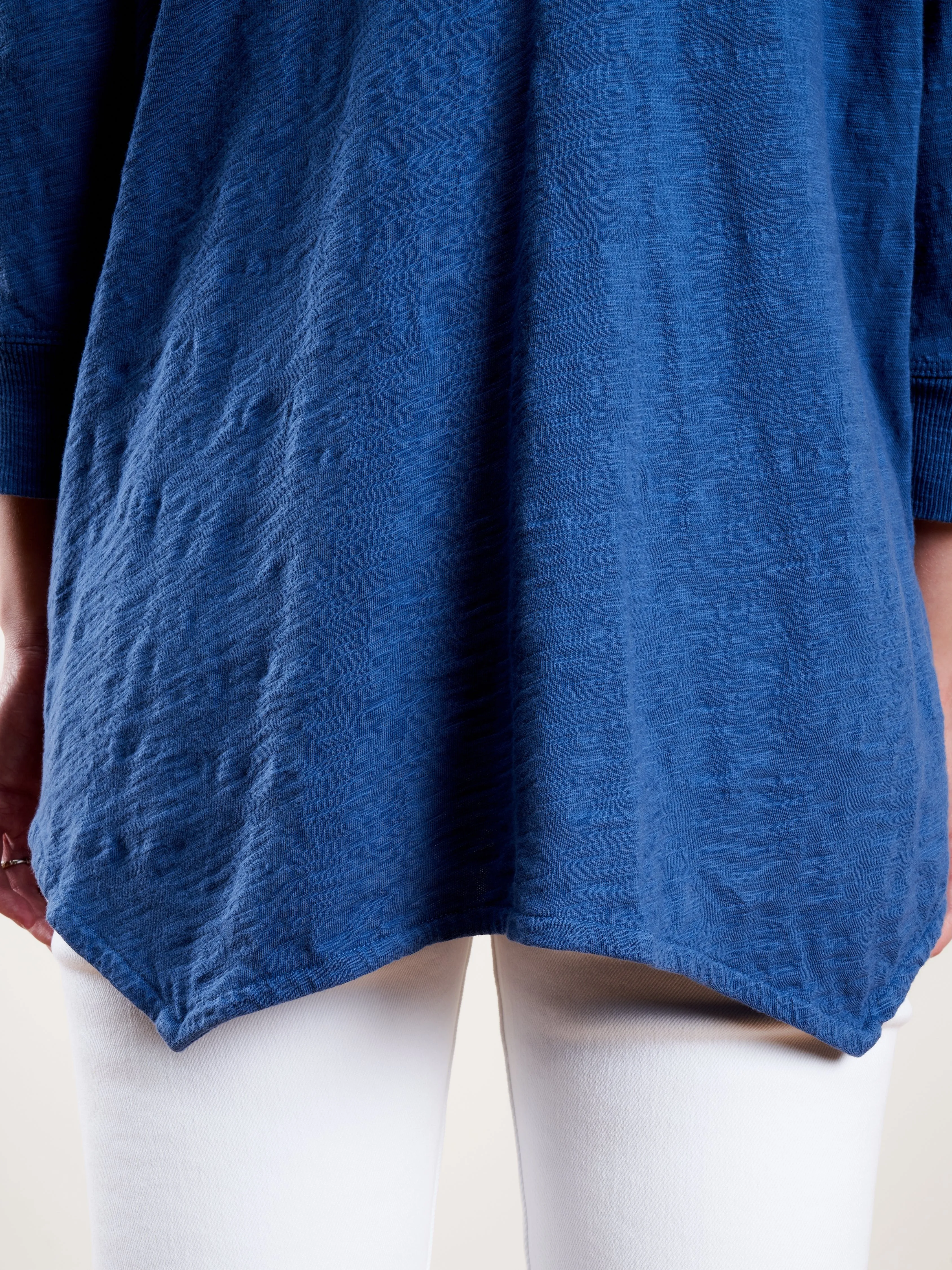3/4 slv shrunken b/f longer back - royal