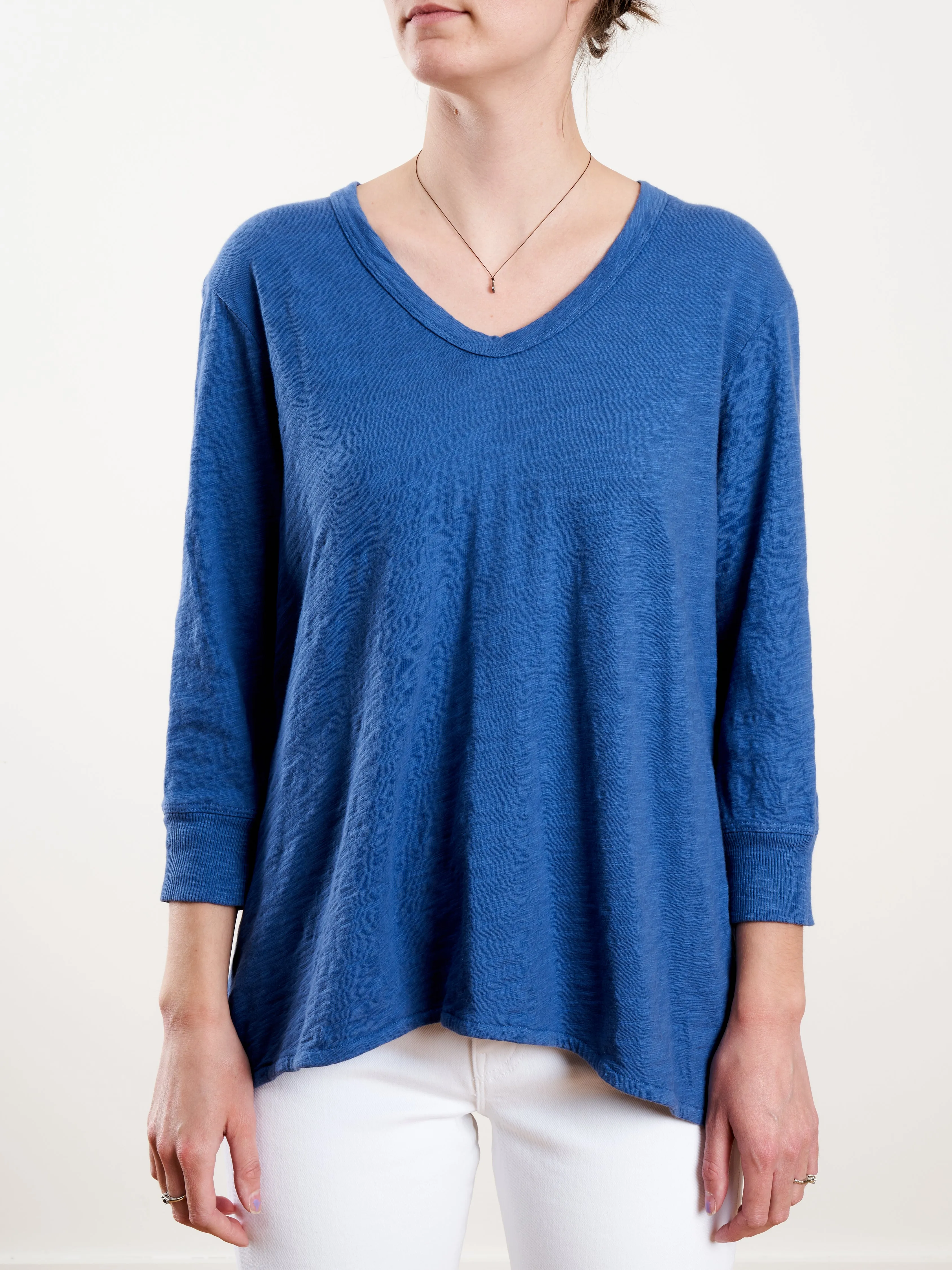 3/4 slv shrunken b/f longer back - royal