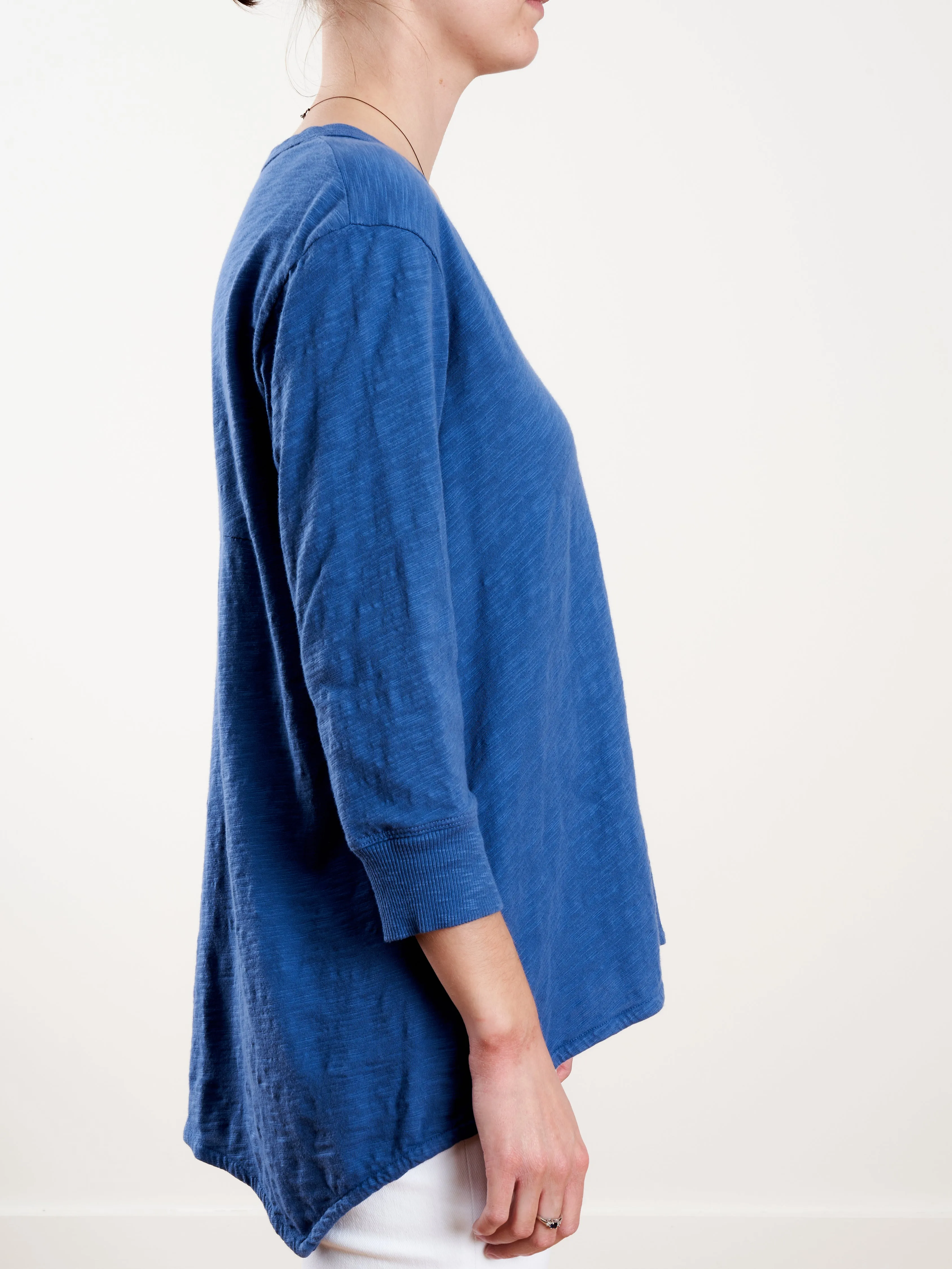 3/4 slv shrunken b/f longer back - royal