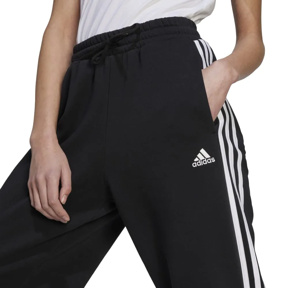 Adidas Womens 3-Stripe Fleece Open Hem Pants