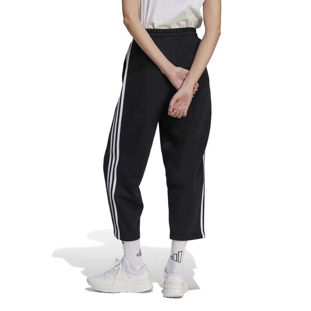Adidas Womens 3-Stripe Fleece Open Hem Pants