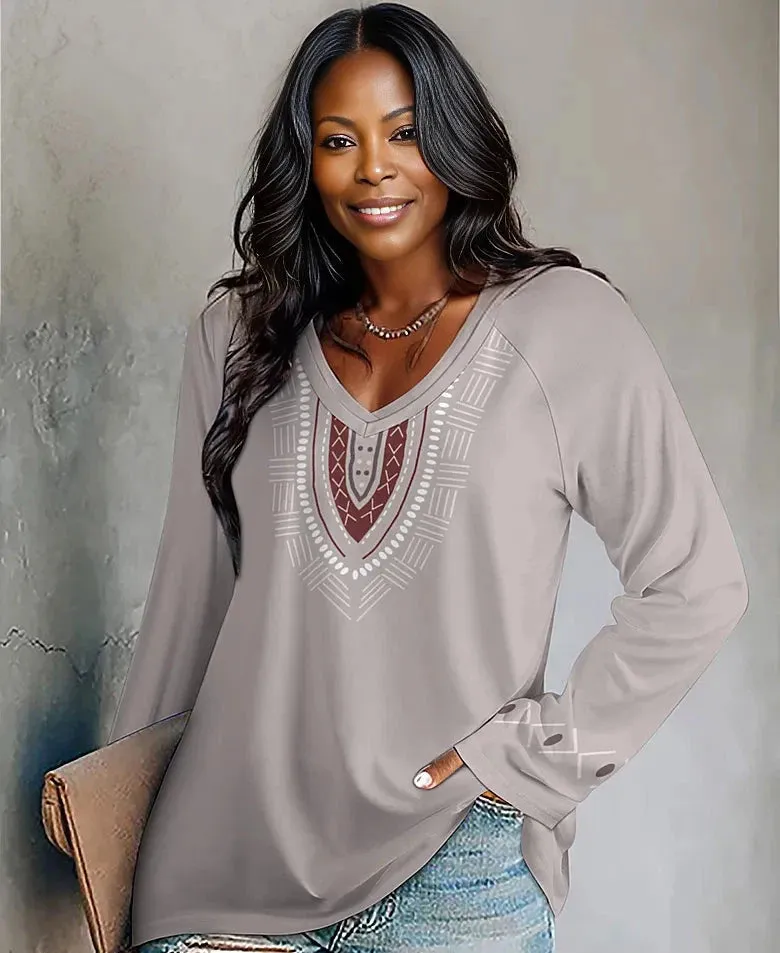 African Print Tops and Blouses Blush