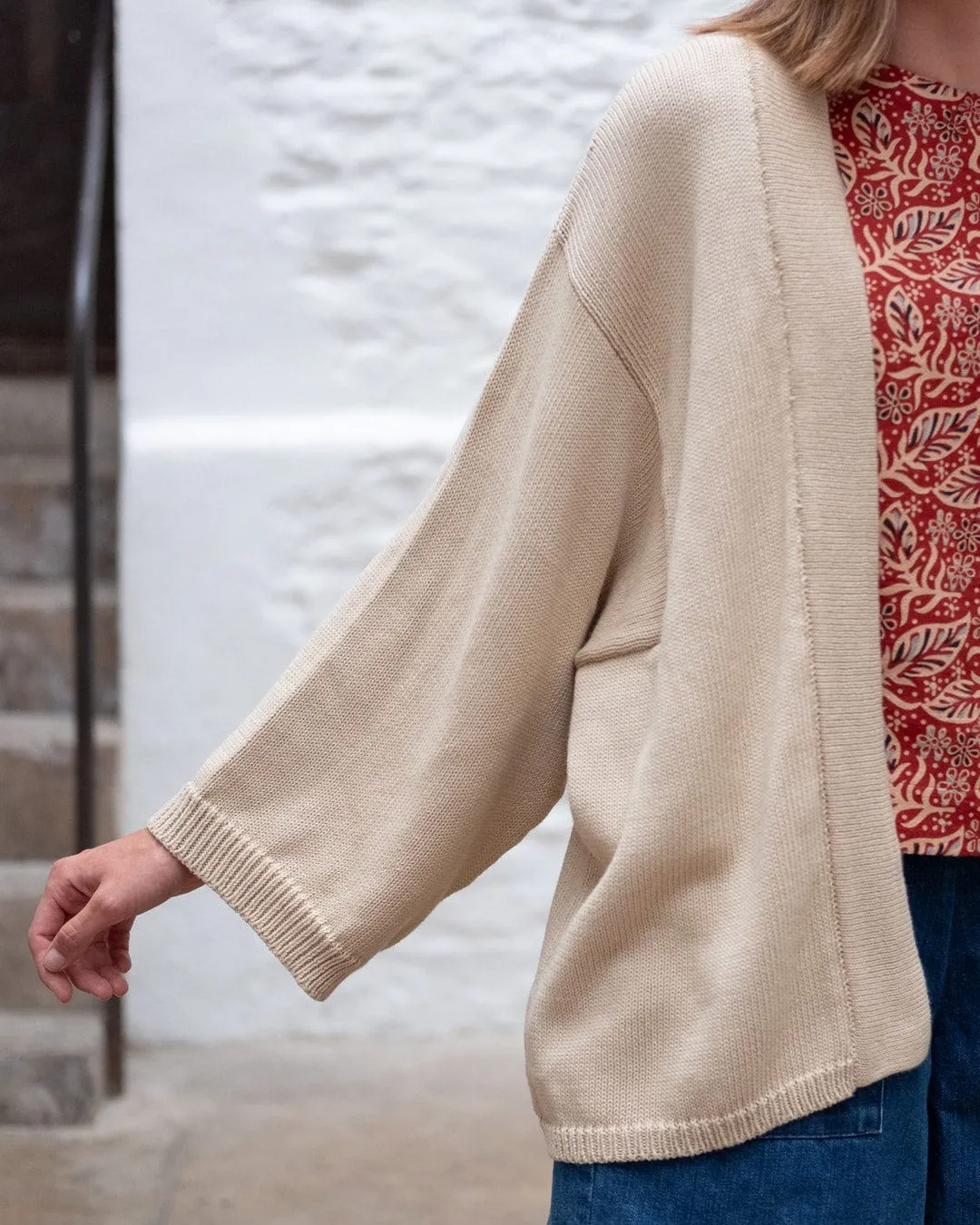 Agnes Organic Cotton Open Cardigan | Cream