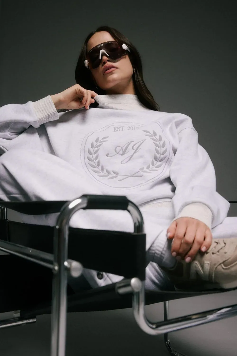 AJ Crest Turtleneck Sweatshirt CLOUD