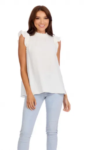 Alani Ruffle Top - White