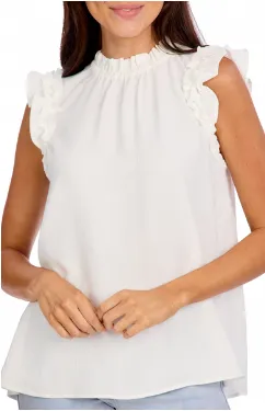 Alani Ruffle Top - White
