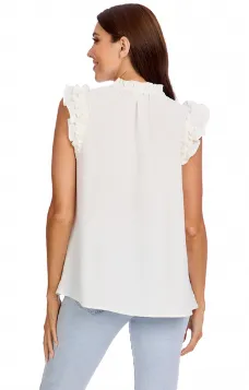 Alani Ruffle Top - White