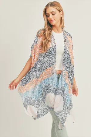 ALL OVER MIXED PRINT KIMONO