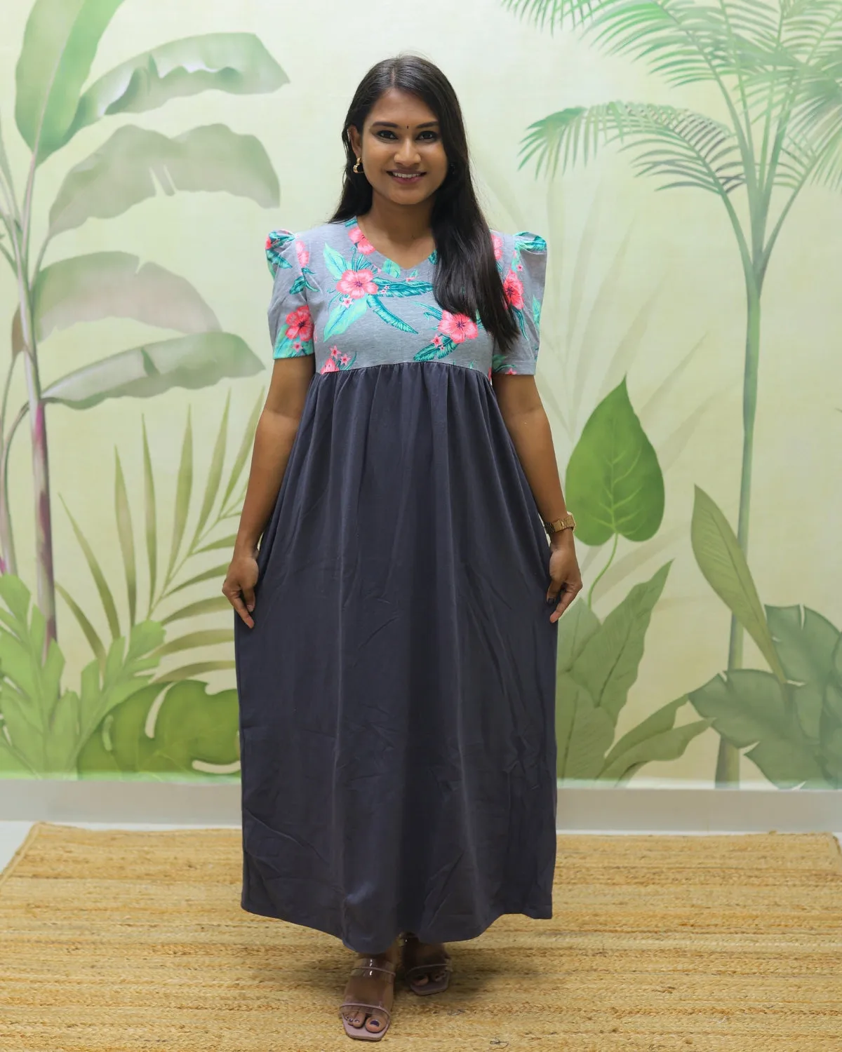 Anaya | Casual Non-Maternity Loungewear - Puff Sleeve | Full Length