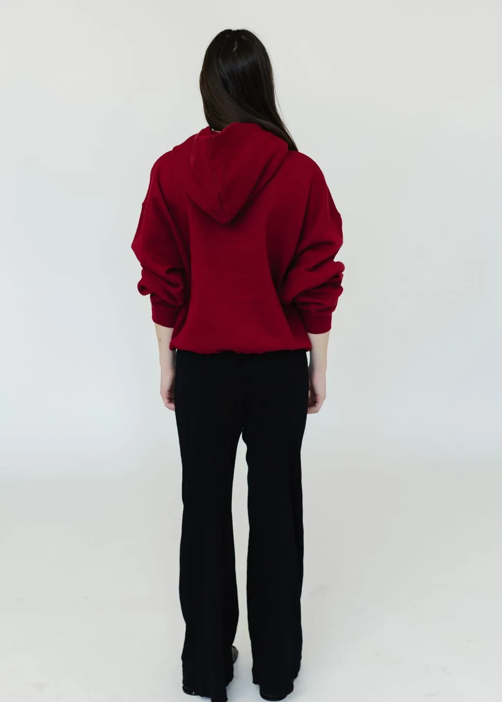 Anine Bing Alec Hoodie Sport in Cabernet
