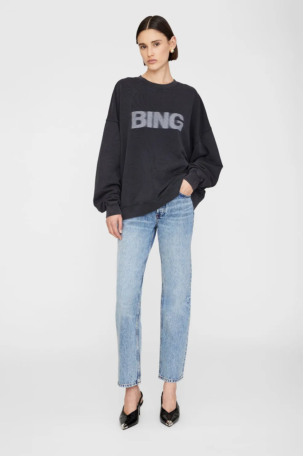 Anine Bing Miles Sweatshirt Blur in Vintage Blur