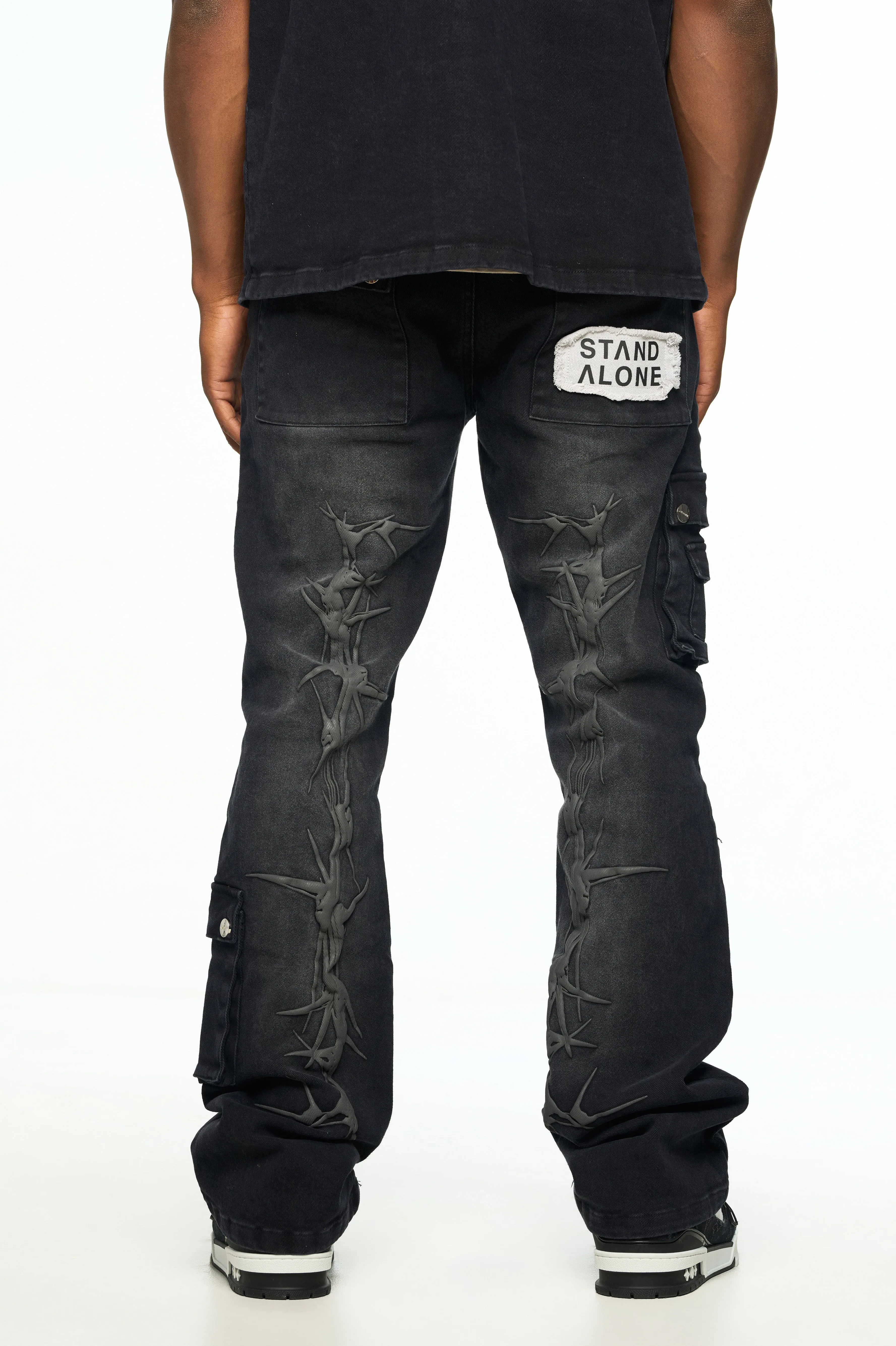 AOLOGNE LEFT STANDING BLACK PANTS (BLACK )