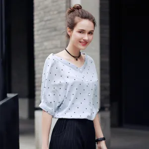 Arrival Fashion Women Shirt Kawaii Half Sleeve Slash Neck Harajuku Women Top Tees Women's Blouses