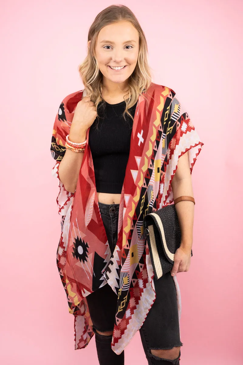 Arrowhead Springs Coral Kimono