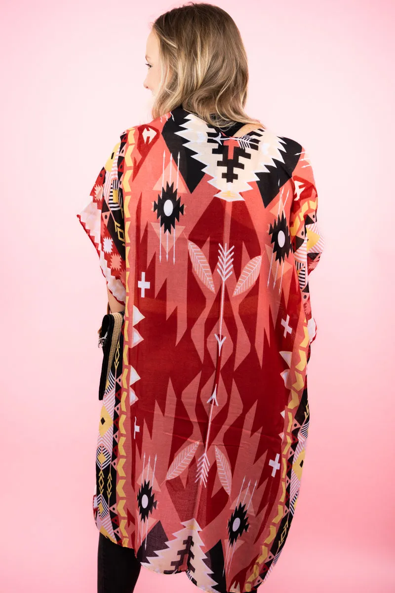 Arrowhead Springs Coral Kimono