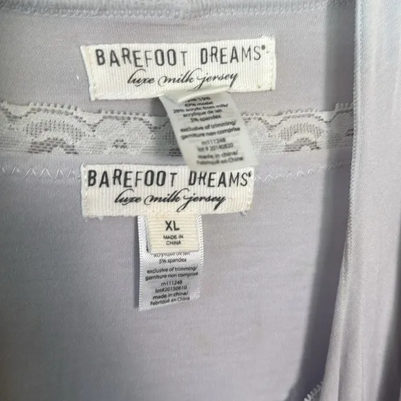 Barefoot Dreams Women's XL Grey V-Neck Short Sleeve Sleepshirt &amp; Kimono