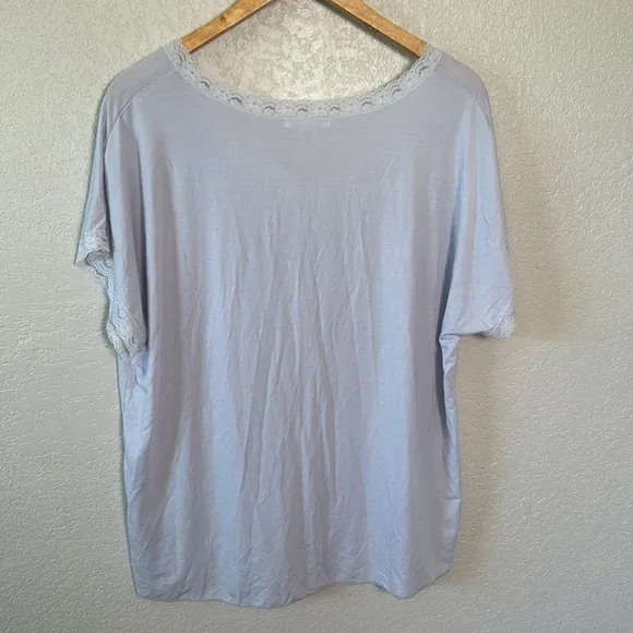 Barefoot Dreams Women's XL Grey V-Neck Short Sleeve Sleepshirt &amp; Kimono