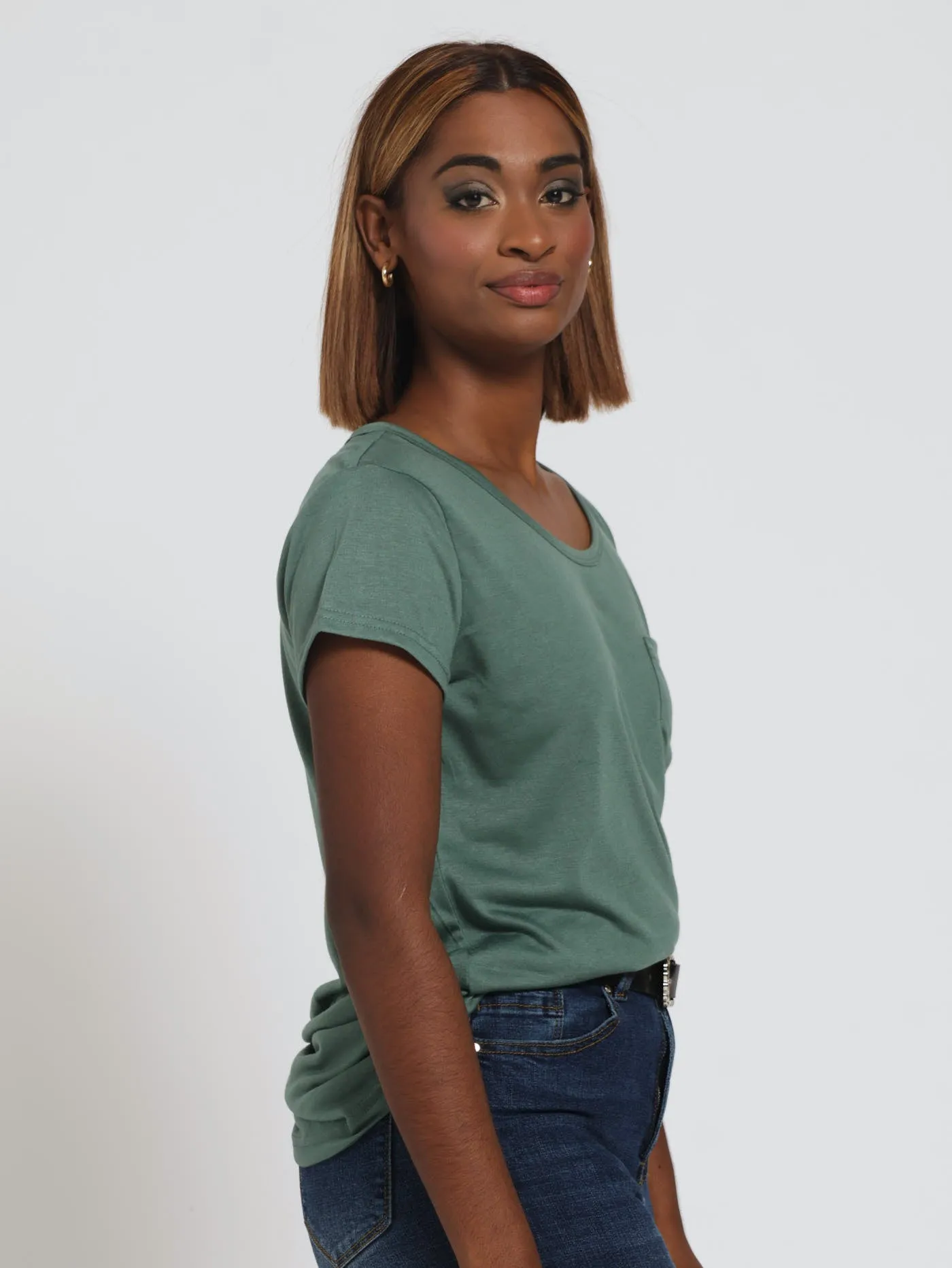 Basic Pocket Tee - Dark Sage