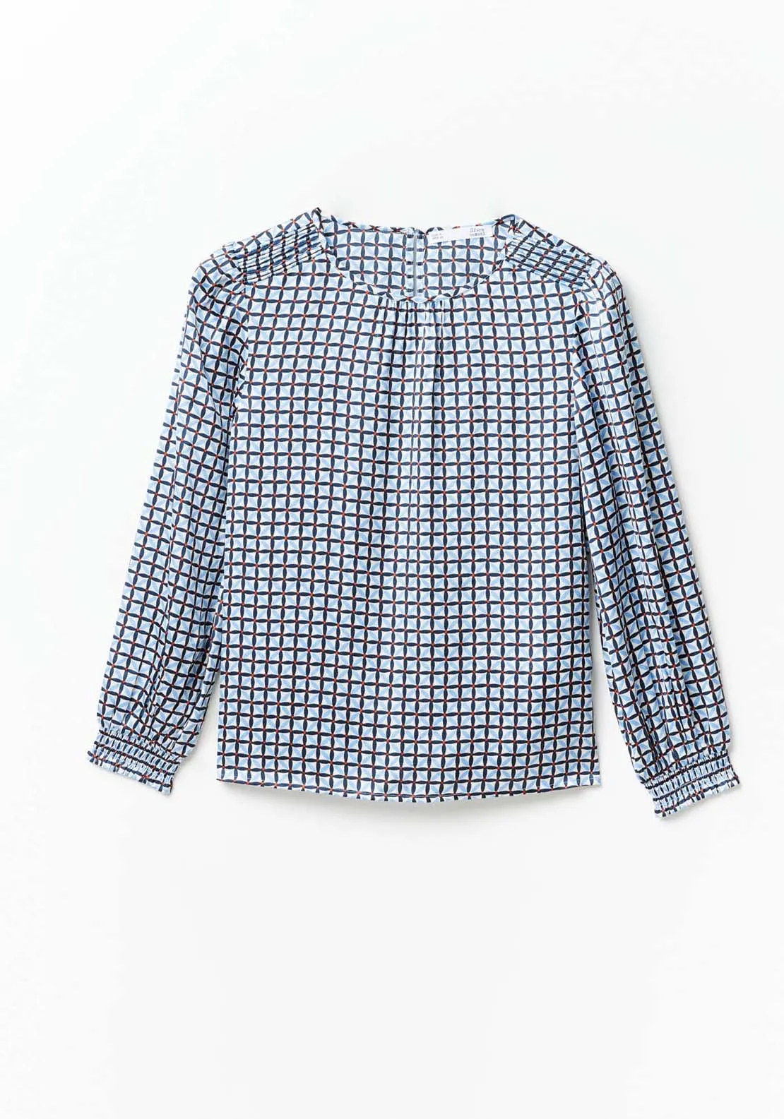 Basic printed top - Navy