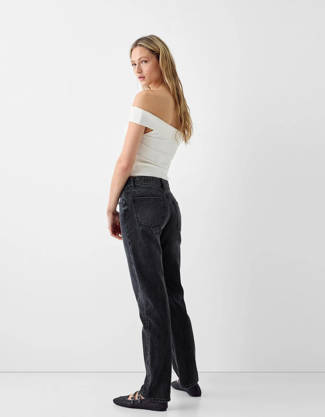 Bk Premium Highwaist straight fit Jeans Black