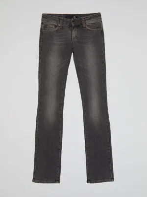 Black Faded Denim Jeans