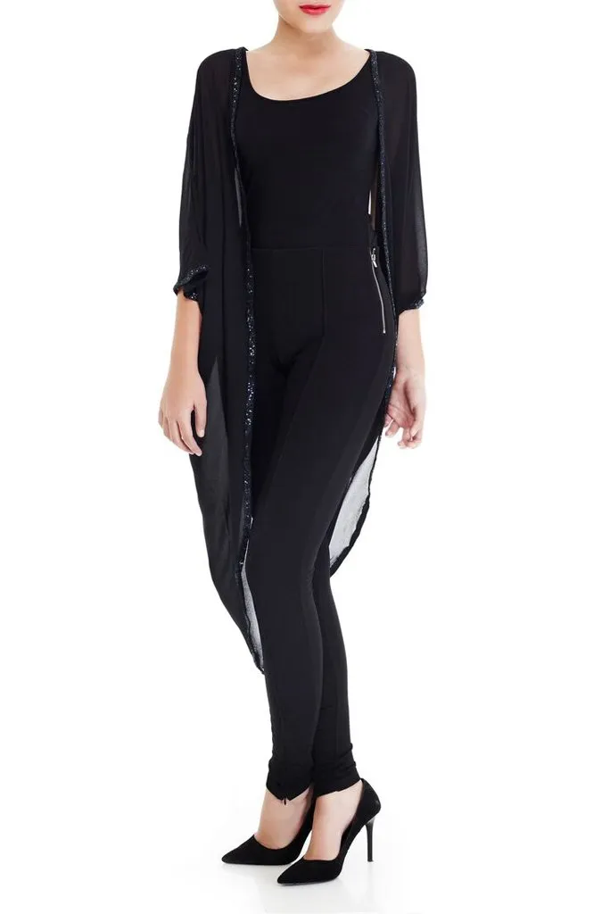 Black Heart | Full Sleeves Sequin Glam