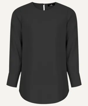 Black Long Sleeve Basic Blouse