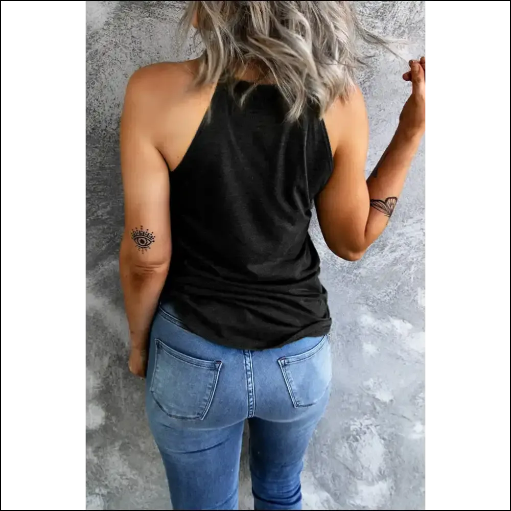 Black Mama Chenille Patched o Neck Tank: Goddess ! 👑