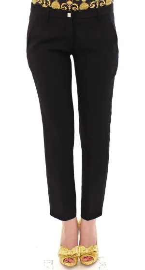 Black Pants Cropped 3/4 Short Nude Capri