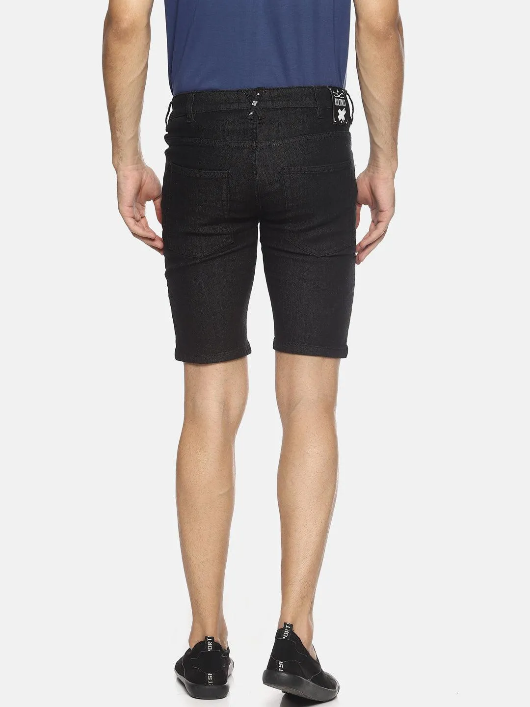 Black Patched Shorts