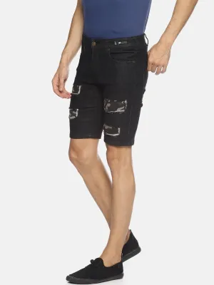 Black Patched Shorts