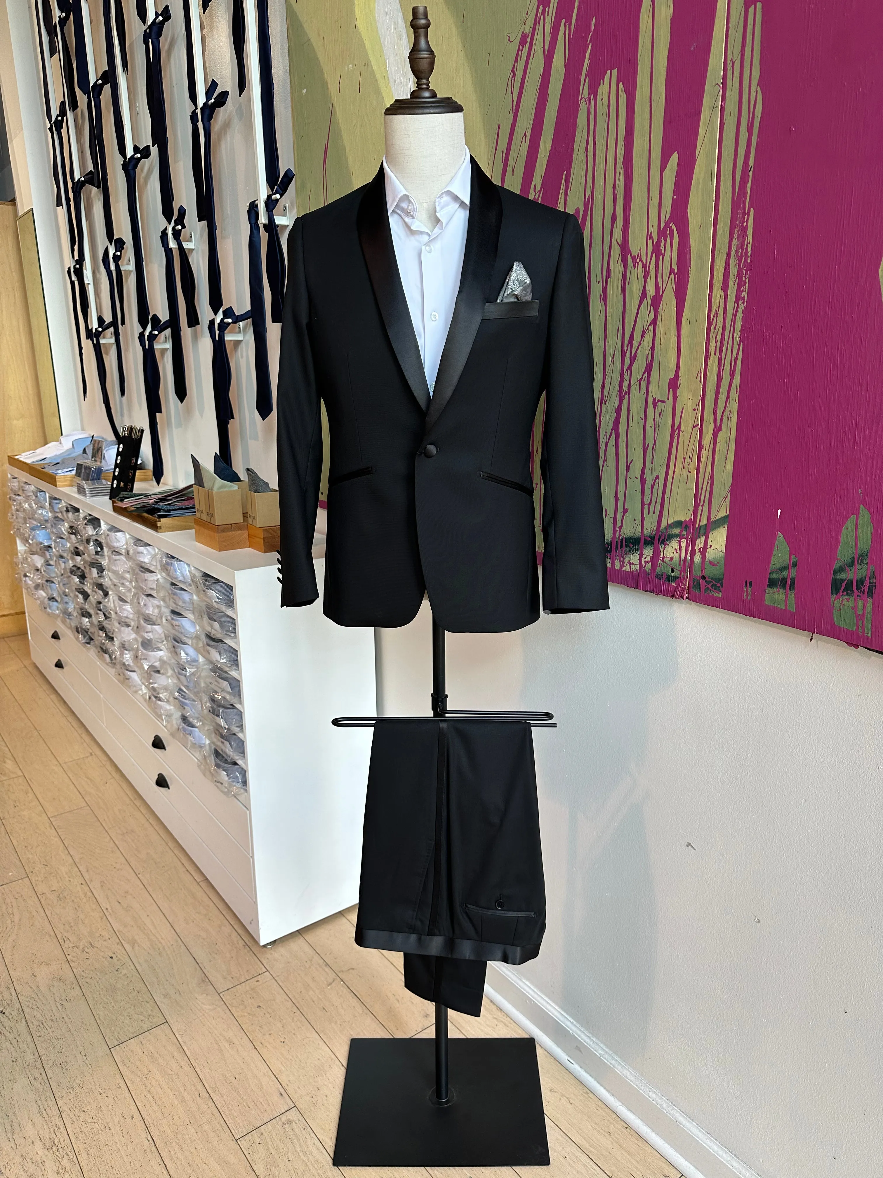 Black Stretch Shawl Premium Tuxedo Coat