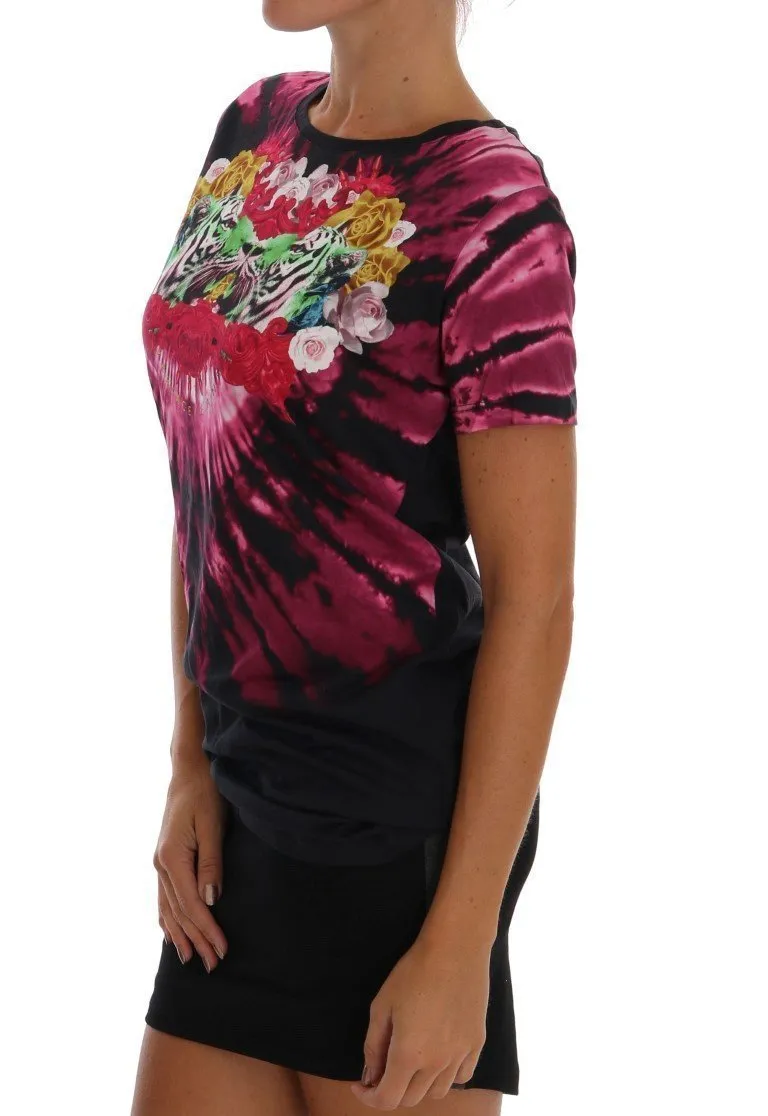 Black Tiger Baroque Print T-Shirt