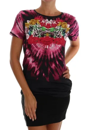 Black Tiger Baroque Print T-Shirt