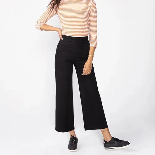 Black Wide Legged Denim Jeans