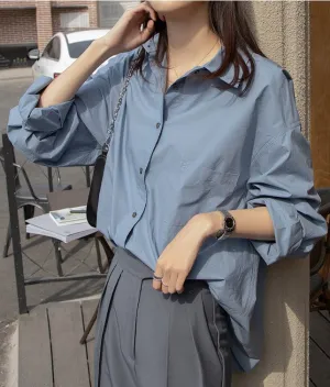 Blue Oversized Poplin Shirt