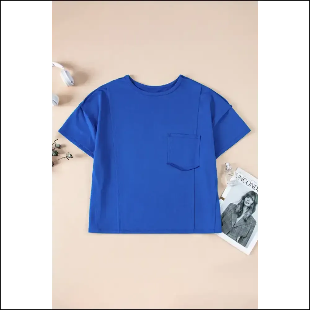 Blue Patched Pocket Tee: so Comfy, Youll Need Another () 💙 Needful Things