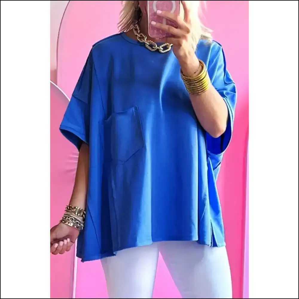 Blue Patched Pocket Tee: so Comfy, Youll Need Another () 💙 Needful Things