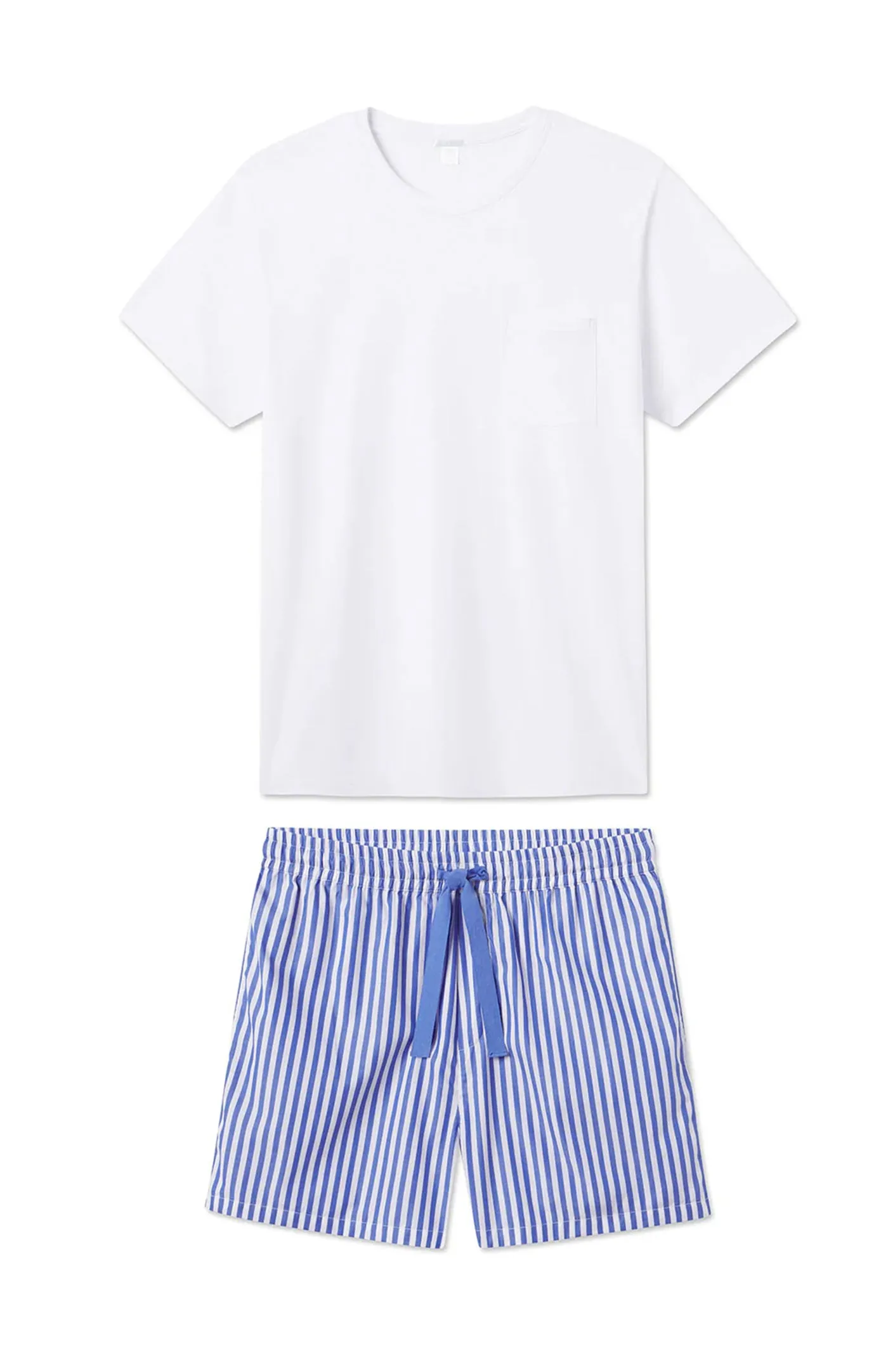Blue Riviera | White T-shirt & Shorts | Co-ord Set | 100% Cotton