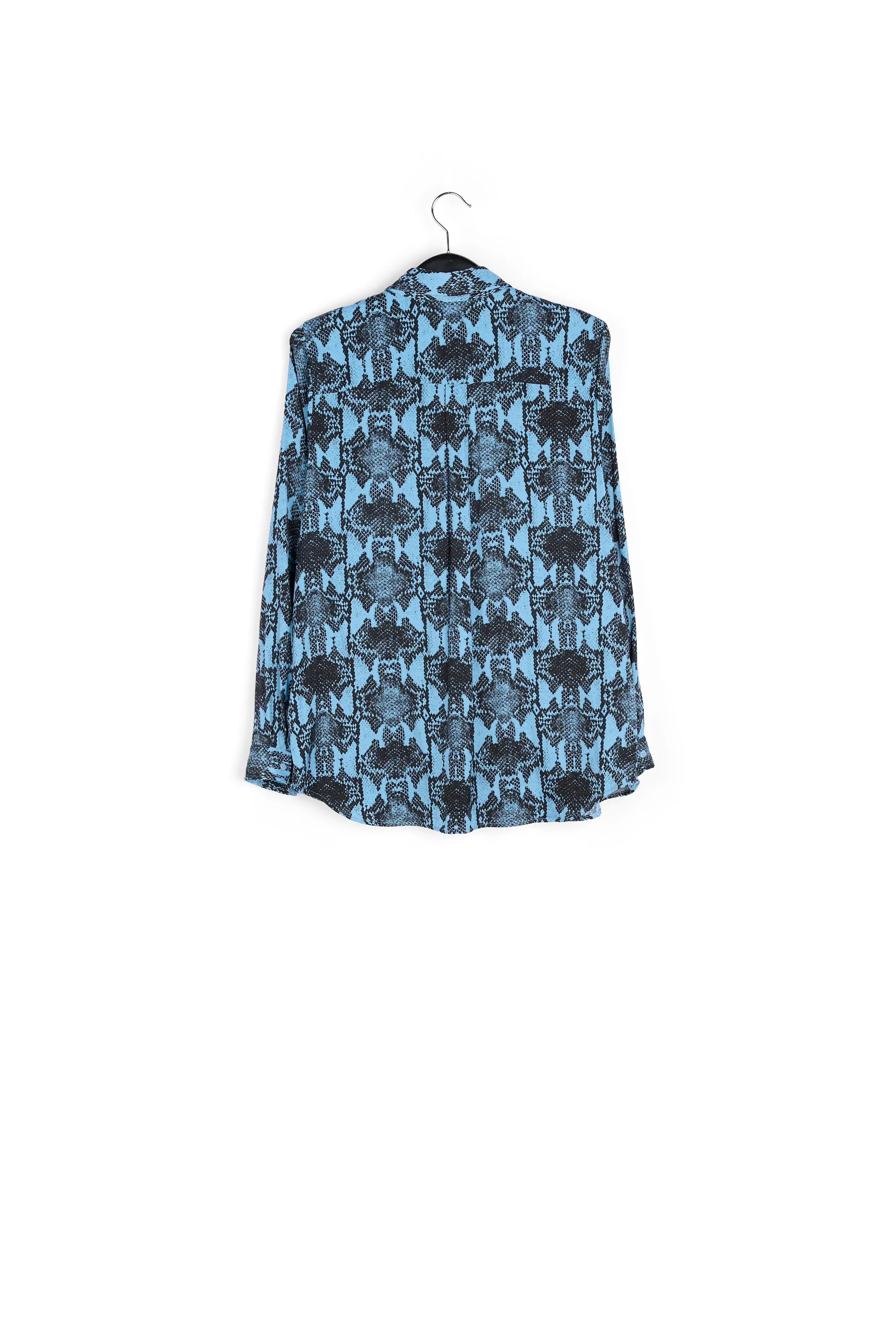 Blue shirt with snake print
