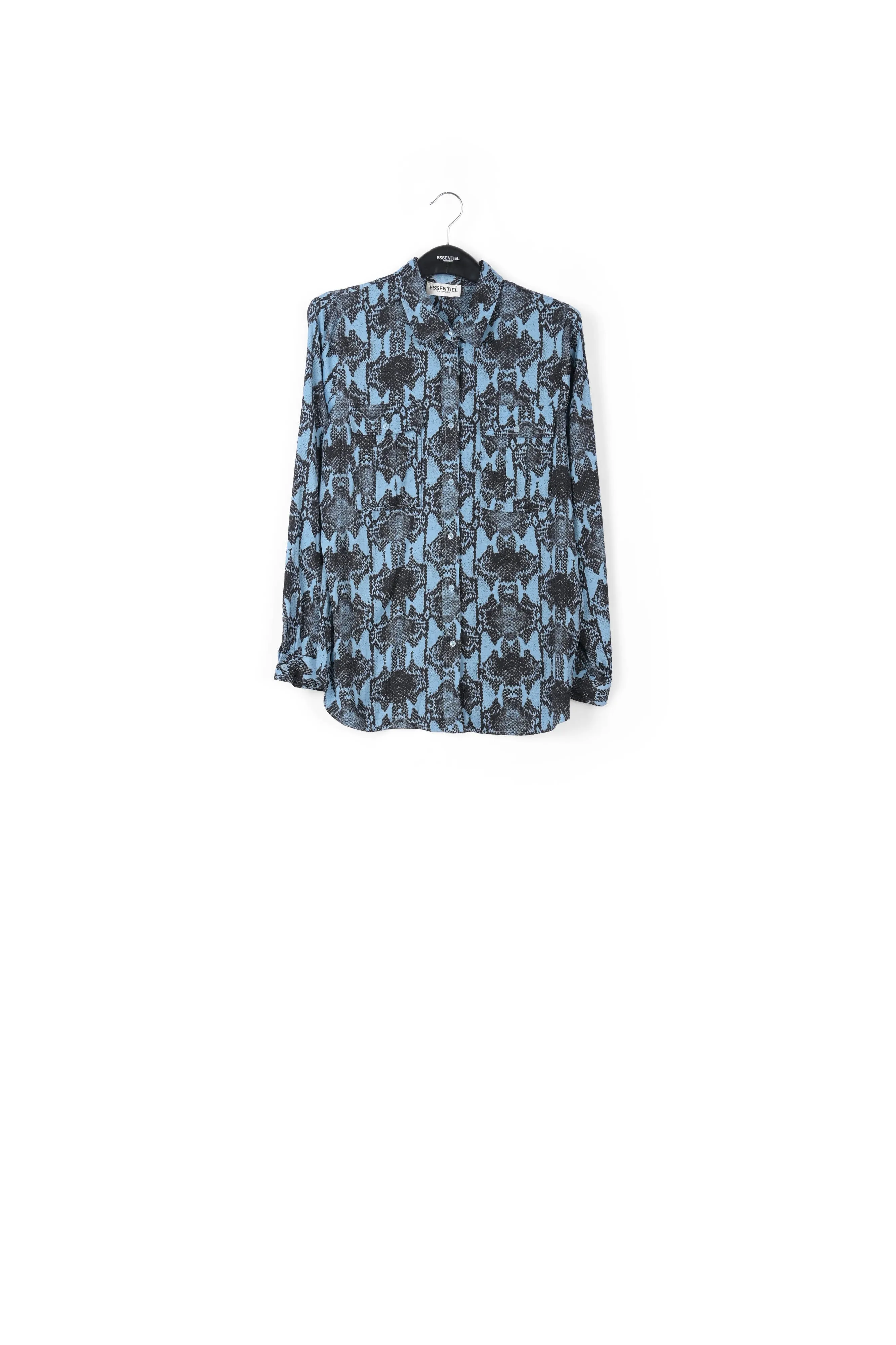 Blue shirt with snake print