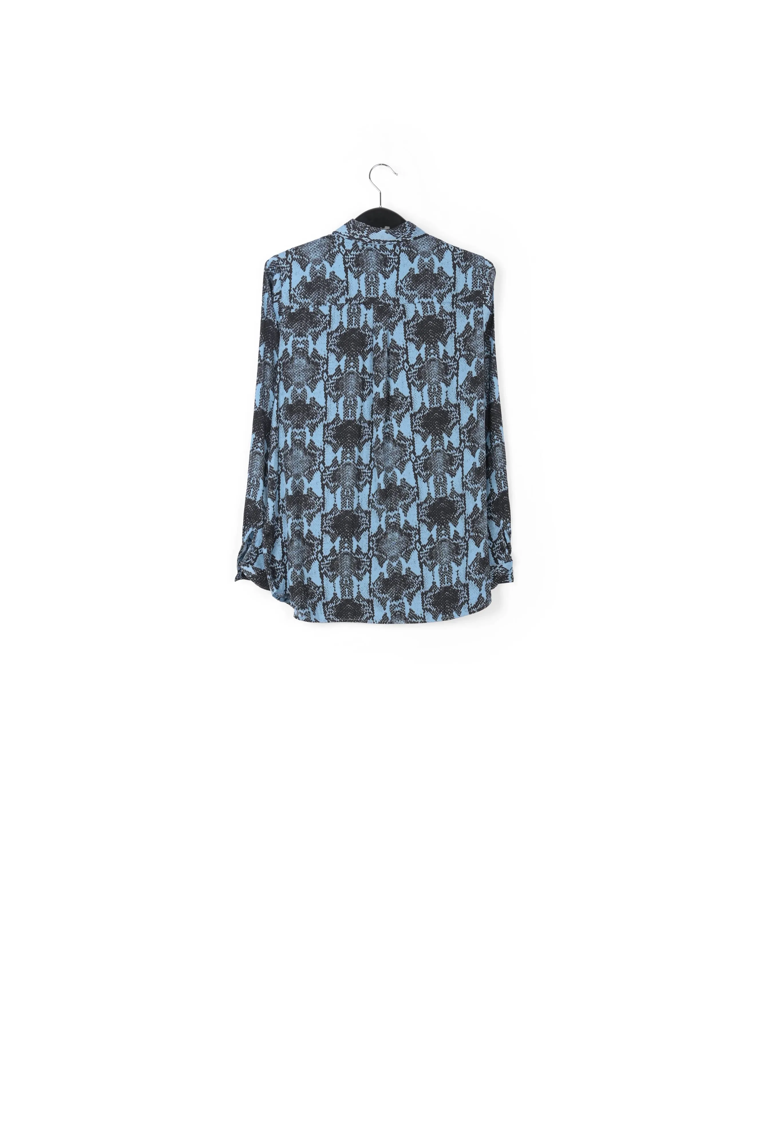 Blue shirt with snake print