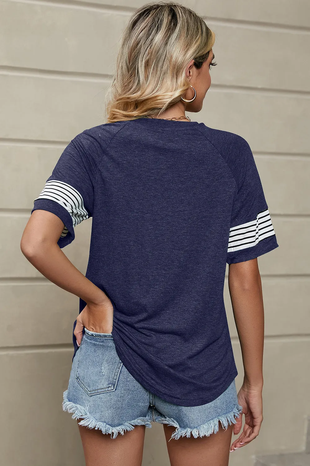 Bobby Striped Round Neck Short Sleeve T-Shirt