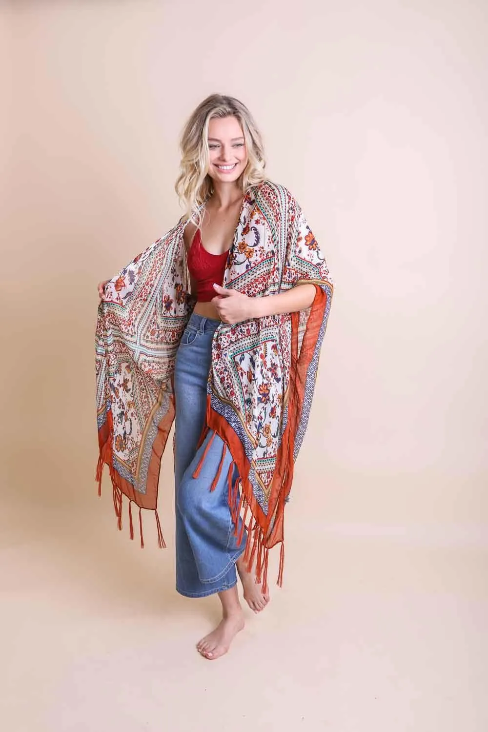 Bohemian Diamond Tassel Kimono