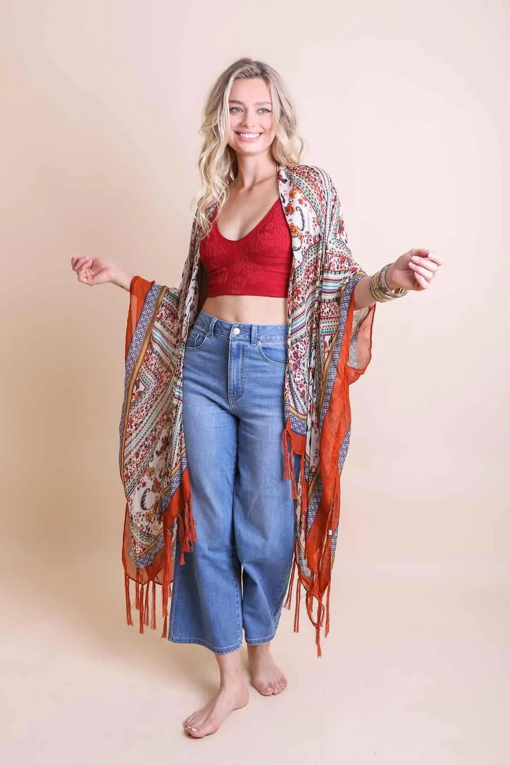 Bohemian Diamond Tassel Kimono